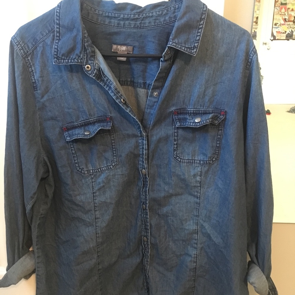 J. Jill Dark Denim Blouse